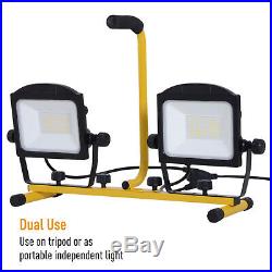 10000 Lumen Dual Head Weather Resistant LED Work Lights with Tripod Stand USA