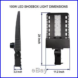 1000LED 100W LED Shoebox Light AC110-277V Slip Fitter Mount Street Light 5000K