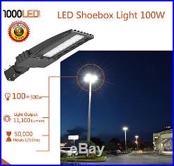 1000LED 100W LED Shoebox Light AC110-277V Slip Fitter Mount Street Light 5000K