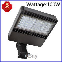 100W LED Fixture Street Parking Lot Pole Photocell Outdoor Light Area Road Lamp