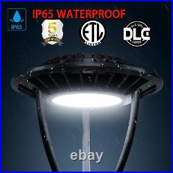 100W LED Post Top Pole Lights 14,000Lm Outdoor Circular Area Light Fixture DLC