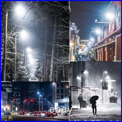 100W LED Shoebox Parking Lot light Fixture with Dusk to Dawn Photocell 5000K DLC