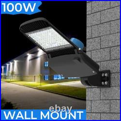 100W Led Parking Lot Light Dusk to Dawn Led Shoebox Area Light Photocell 5000K
