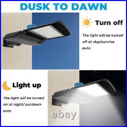 100W Led Parking Lot Light Dusk to Dawn Led Shoebox Area Light Photocell 5000K