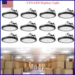 100W UFO High Bay LED Lights 12 Pack, US Plug, Commercial Highbay Lighting