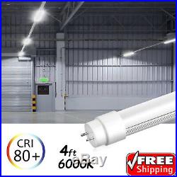 100 PACK LED G13 4FT 4 Foot T8 Tube Light Bulbs 18W 6500K MILKY LENS Fluorescent