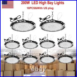 10PACK 200W UFO LED High Bay Light Industrial Factory Warehouse Commercial Lamp