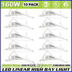 10PCS 160W LED Linear High Bay Shop Light UL Listed Adjustable 3500K/4000K/5000K