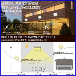 10Pack 120W Led Wall Pack Light Dusk to Dawn Commercial Outdoor Security Light
