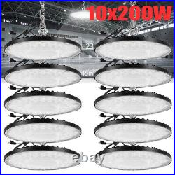 10Pack 200W UFO LED High Bay Light Commercial Factory Warehouse Lighting Fixture