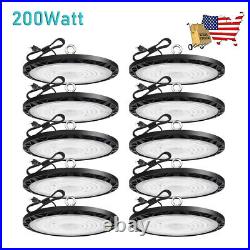 10Pack 200W UFO Led High Bay Light Commercial Warehouse Garage Gym Light 90-277V