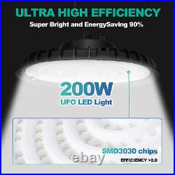 10Pack 200W UFO Led High Bay Light Factory Industrial Warehouse Shop Light 6000K