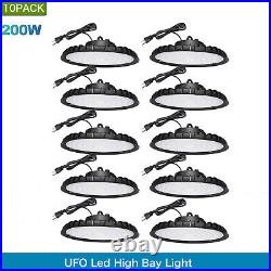 10Pack 200W UFO Led High Bay Light Gym Factory Industrial Warehouse Garage Light