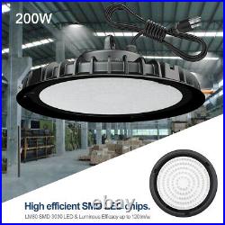 10Pack 200W UFO Led High Bay Light Industrial Factory Warehouse Shop Light 6000K