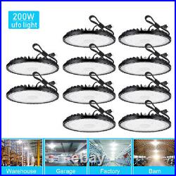 10Pack 200W UFO Led High Bay Light Warehouse Factory Commercial Industrial Light