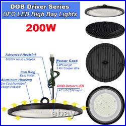 10Pack 200 Watt Led UFO High Bay Light Industrial Factory Warehouse Garage Light