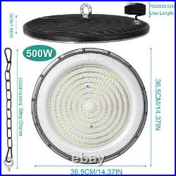 10Pack 500W UFO Led High Bay Lights Commercial Warehouse Factory Light Fixture