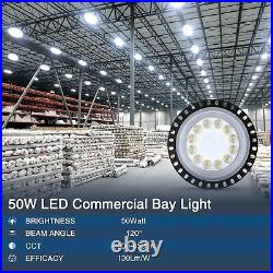 10Pack 50W 50 Watt UFO LED High Bay Light Commercial Bay Lighting Garage Lamp