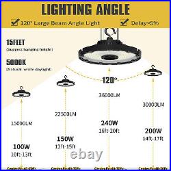 10Pack Commercial 150W UFO LED High Bay Light Factory Warehouse Barn Shop Lights