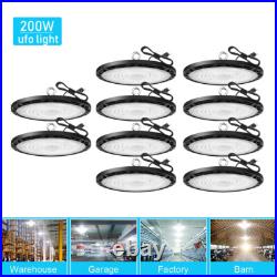 10Pcs 200W UFO Led High Bay Light Warehouse Industrial Commercial Light 90-277V