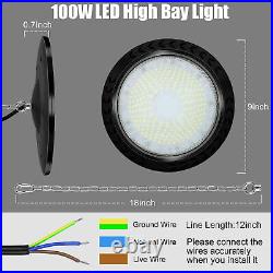 10 PACK Warehouse 100W UFO LED High Bay Light Led Shop Industrial Fixture Bright