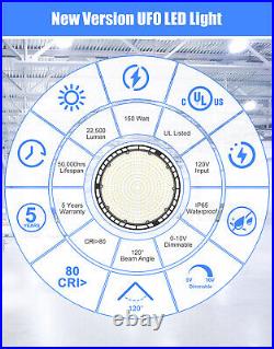 10 Pack 150W UFO Led High Bay Light Warehouse Factory Ceiling Dimmable Fixtures