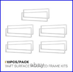10-Pack, 1X4 FT Surface Mounted Frame Kits for Ceiling installation, 2.75H