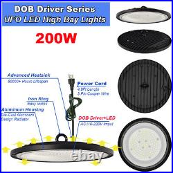 10 Pack 200W High Bay Light with Plug 6500K Factory UFO Led Shop Light Fixture