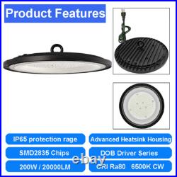 10 Pack 200W High Bay Light with Plug 6500K Factory UFO Led Shop Light Fixture