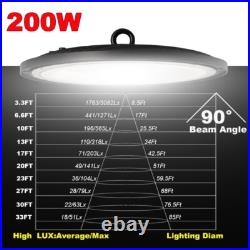 10 Pack 200W Round UFO Shop Lights 20000Lm Commercial Lighting 6500K Cold White