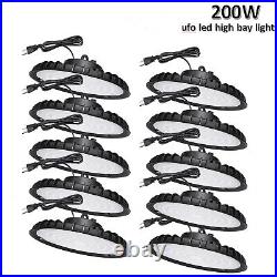 10 Pack 200W UFO LED High Bay Light Factory Warehouse Commercial Light Fixtures