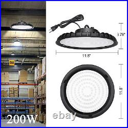 10 Pack 200W UFO LED High Bay Light Factory Warehouse Commercial Light Fixtures