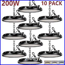 10 Pack 200W UFO LED High Bay Light Factory Warehouse Industrial Commercial Shop
