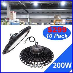 10 Pack 200W UFO LED High Bay Light Gym Warehouse Industrial Shop Garage Light