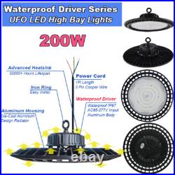 10 Pack 200W UFO LED High Bay Light Gym Warehouse Industrial Shop Garage Light