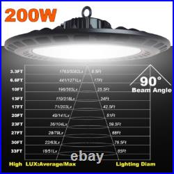 10 Pack 200W UFO LED High Bay Light Gym Warehouse Industrial Shop Garage Light