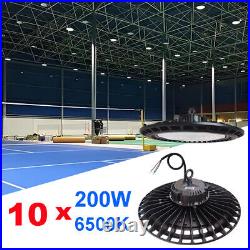 10 Pack 200W UFO LED High Bay Light Shop Industrial Commercial Factory Warehouse