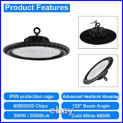 10 Pack 200W UFO LED High Bay Light Shop Industrial Commercial Factory Warehouse