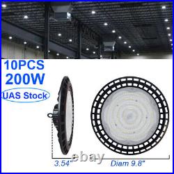 10 Pack 200W UFO LED High Bay Light Workshop Lighting Fixture Factory Warehouse