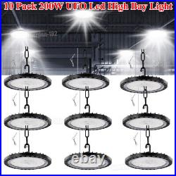 10 Pack 200W UFO Led High Bay Light Factory Warehouse Commercial Led Shop Lights