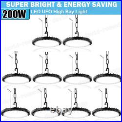 10 Pack 200W UFO Led High Bay Light Factory Warehouse Commercial Led Shop Lights