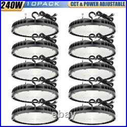 10 Pack 240W UFO LED High Bay Light Commercial Shop Lights Dimmable 4500K5700K
