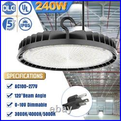 10 Pack 240W UFO LED High Bay Light Commercial Shop Lights Dimmable 4500K5700K