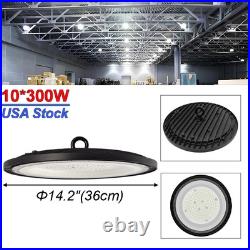 10 Pack 30000 Lumens 6500K UFO Led Shop Lights Industrial Warehouse High Bay Led