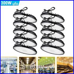 10 Pack 300W Led UFO High Bay Light Shop Commercial Industrial Warehouse 6000K