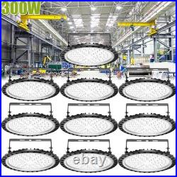 10 Pack 300W UFO LED High Bay Lights Ultra Thin LED Warehouse Lighting Shop Area