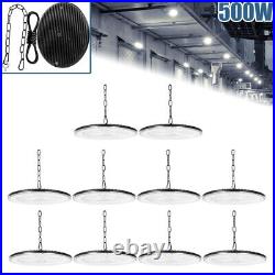 10 Pack 500W UFO LED High Bay Light Warehouse Industrial Factory Shop Shed Lamp