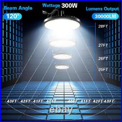 10 Pack LED High Bay Light 5000K 300W UFO High Bay Lights US Plug Shop Hanging