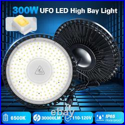 10 Pack LED High Bay Light 5000K 300W UFO High Bay Lights US Plug Shop Hanging