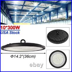 10 Pack Led High Bay Shop Lights 300W AC100-220V Industrial Warehouse UFO Lights 10 Pack Led High Bay Shop Lights 300W AC100-220V Industrial Warehouse UFO Lights